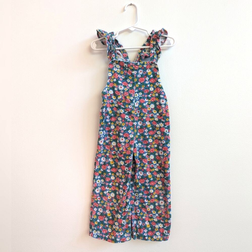 Vtg Overalls 18-24m Corduroy Floral Girly